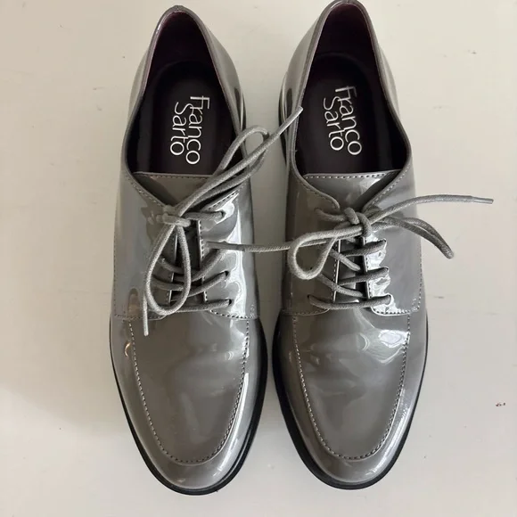 Franco Sarto Women's Charles Oxfords in Gray Patent, Size 7, New In Box - Picture 3 of 9